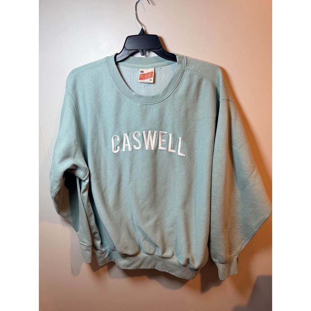 Pro Weave‎ Sage Green CASWELL Sweatshirt Crewneck 2X Vintage Embroidered